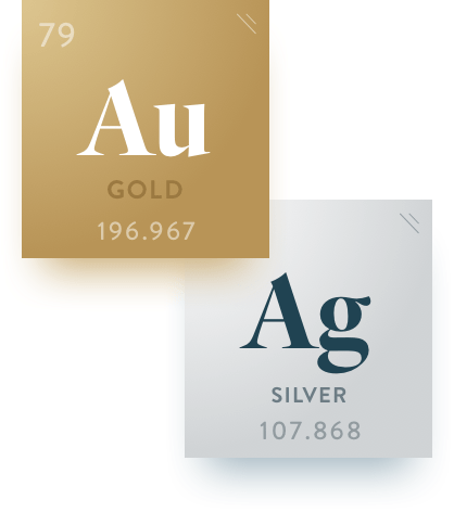 Gold & Silver periodic elements